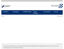 Tablet Screenshot of campus-akademie.uni-bayreuth.de