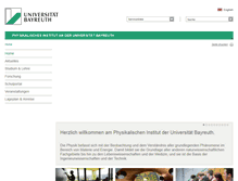 Tablet Screenshot of physik.uni-bayreuth.de