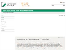 Tablet Screenshot of geographie.uni-bayreuth.de